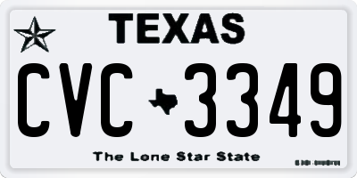 TX license plate CVC3349