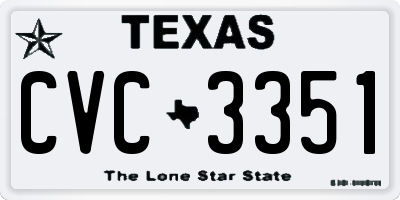 TX license plate CVC3351