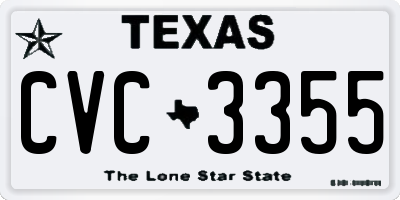 TX license plate CVC3355