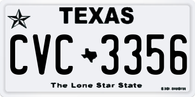 TX license plate CVC3356