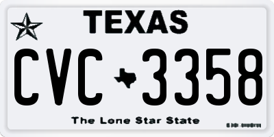 TX license plate CVC3358