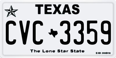 TX license plate CVC3359