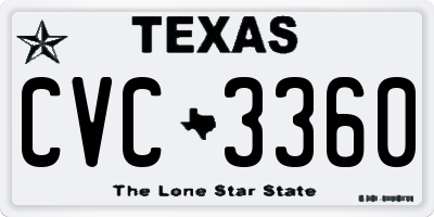 TX license plate CVC3360