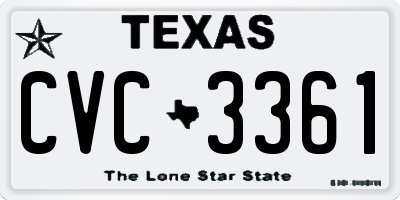 TX license plate CVC3361