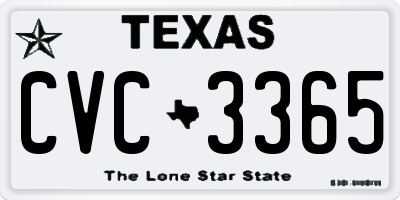 TX license plate CVC3365