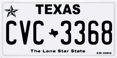 TX license plate CVC3368