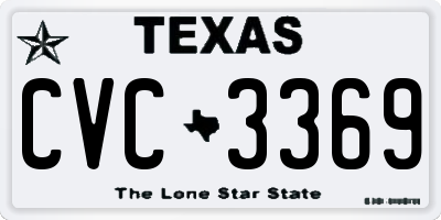 TX license plate CVC3369