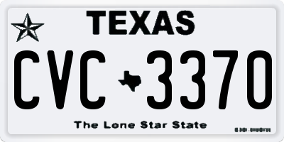 TX license plate CVC3370