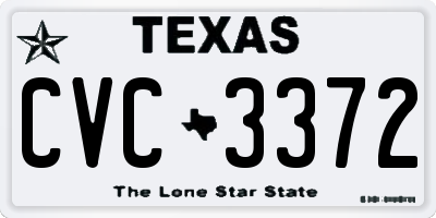 TX license plate CVC3372
