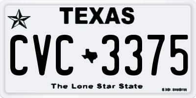 TX license plate CVC3375