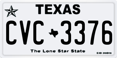 TX license plate CVC3376