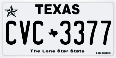 TX license plate CVC3377