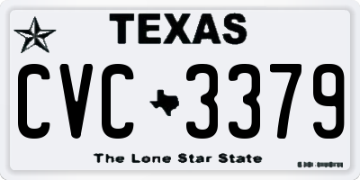 TX license plate CVC3379