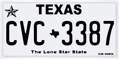 TX license plate CVC3387
