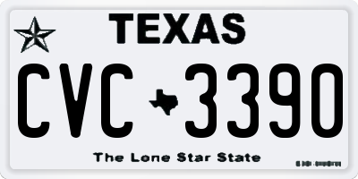 TX license plate CVC3390