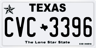 TX license plate CVC3396