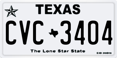 TX license plate CVC3404