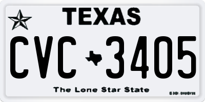 TX license plate CVC3405