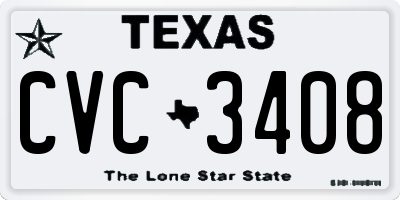 TX license plate CVC3408
