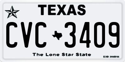 TX license plate CVC3409