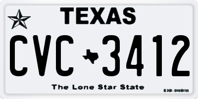 TX license plate CVC3412