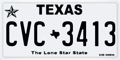 TX license plate CVC3413