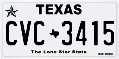 TX license plate CVC3415