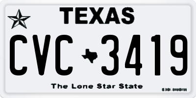 TX license plate CVC3419