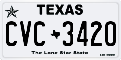 TX license plate CVC3420