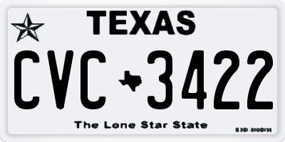 TX license plate CVC3422