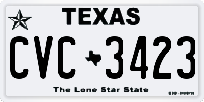 TX license plate CVC3423