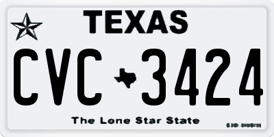 TX license plate CVC3424