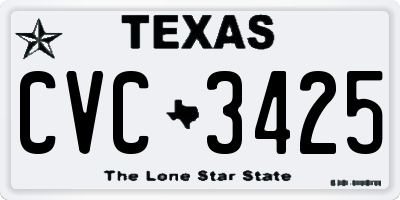 TX license plate CVC3425