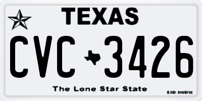 TX license plate CVC3426