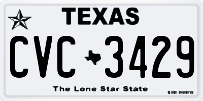 TX license plate CVC3429