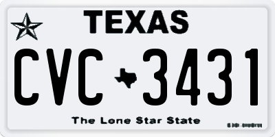 TX license plate CVC3431