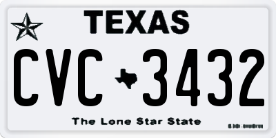 TX license plate CVC3432
