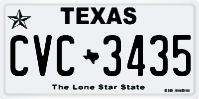 TX license plate CVC3435