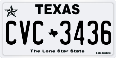 TX license plate CVC3436