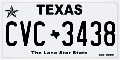 TX license plate CVC3438