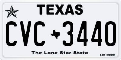 TX license plate CVC3440