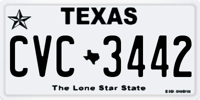 TX license plate CVC3442