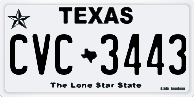 TX license plate CVC3443
