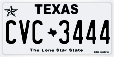 TX license plate CVC3444