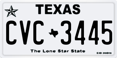 TX license plate CVC3445