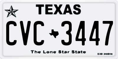TX license plate CVC3447