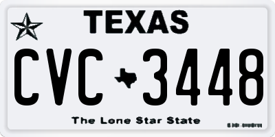 TX license plate CVC3448