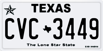 TX license plate CVC3449