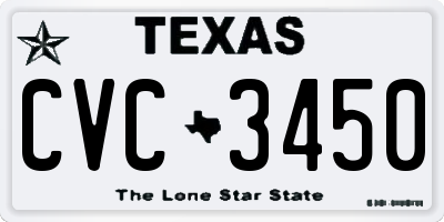 TX license plate CVC3450