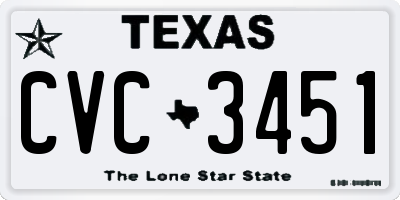 TX license plate CVC3451